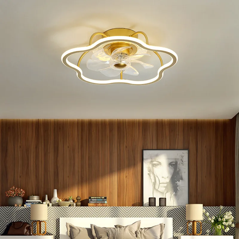 Modern Smart LED Ceiling Fan Lamp APP and Remote Control Adjustable Speed Dimmable for bedroom