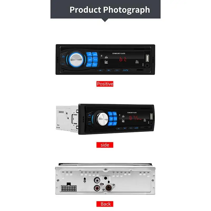 1 Din Bluetooth Автомагнитола AUX-IN USB 12 в авто стерео аудио MP3 плеер в тире FM Авторадио 1Din