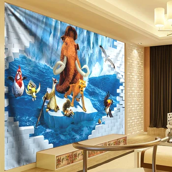 

Anime 3D Wall Tapestry Shark Wall Hanging Sea Animal Brick Wall Landscape Wall Carpet Yoga Mat Home Decor Tapestry Blue 300CM