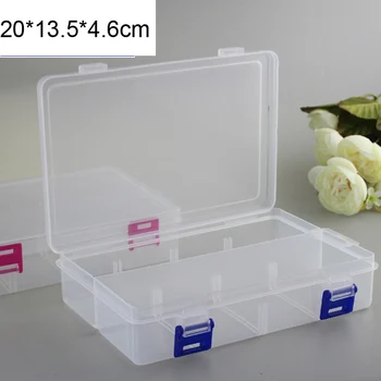 

D305 2 grid fixed transparent plastic box, jewelry storage box, packaging and finishing box