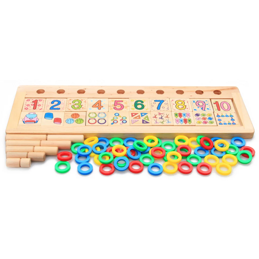 Kids Wooden Montessori Materials Learning To Count Numbers Matching Early Education Teaching Math Toys Logarithmic Board