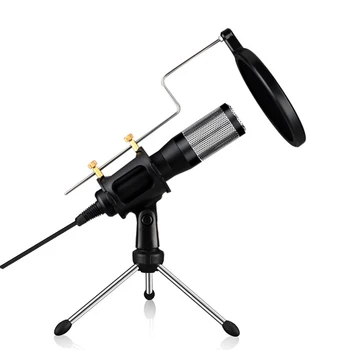 

SOONHUA USB Computer Condenser Microphone With 2 Layer Filter Tripod Stand PC Mic For Singing Podcasting Voice Recording​