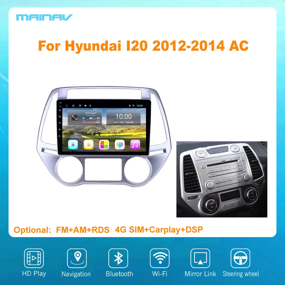 9 &quotAndroid 10 для Hyundai I20 2012-2014 AC RDS автомобильная навигация DSP CarPlay автомобильное радио