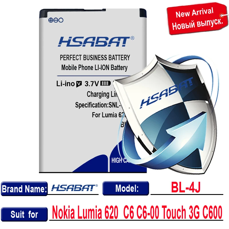 HSABAT 3500 мАч BL 4J аккумулятор для Nokia Lumia 620 C6 00 Bateria Touch 3G C600|bl-4j battery|battery forbattery for nokia |
