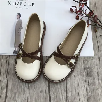 

Japanese casual big shoes Korean version of the art and women's women's single shoes flat women's shoes