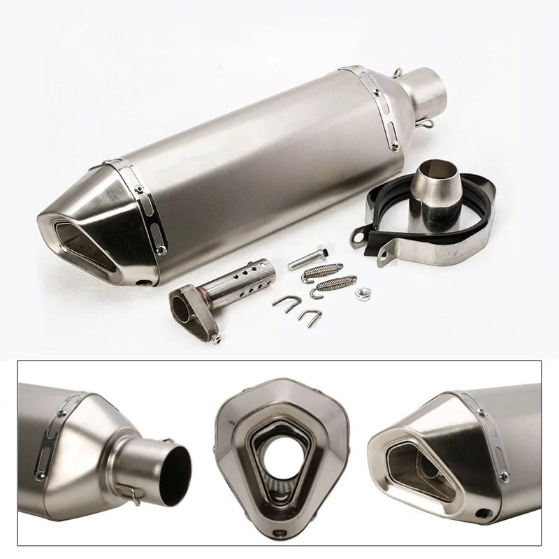 460mm Universal Motorcycle Exhaust Muffler Pipe 51MM Diameter Exhaust Silencer Muffler Tube Pipe With Removable DB Killer Slip