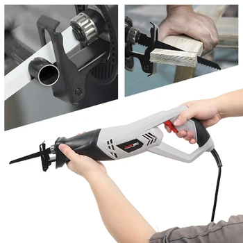 

1000W Electric Reciprocating Saw Multifunction Saber Hand Saw with Rotating Handle for Wood and Metal Cutting with 2 Blades