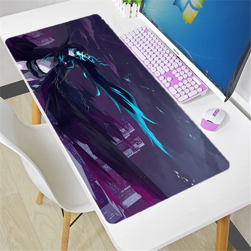 90x40cm Mouse Pad Gamer Large Computer Mini Pc Mousepad XL Carpet gaming accessories Keyboard Desk Mat Anime Black Rock Shooter