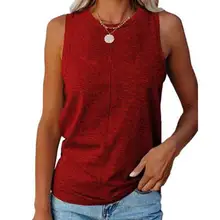 

80% Hot Sales!!! Tanked Tops O Neck Breathable Cotton Blend Women Sexy Sleeveless Vest for Daily Wear