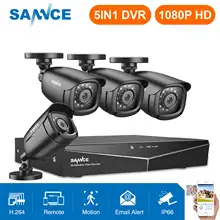 SANNCE 4CH HD 1080P CCTV система 1080P HDMI выход CCTV DVR HD 2.0MP камеры безопасности ИК ночного водонепроницаемый комплект наблюдения