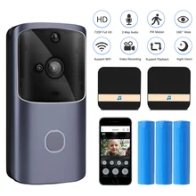 Sonnette WIFI pour maison intelligente, téléphone sans fil, sonnette de porte, caméra de sécurité, interphone vidéo 720P HD IR, Vision nocturne pour appartements