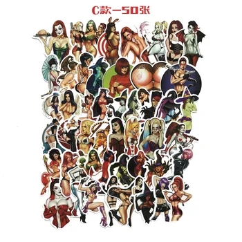 

50pcs Demon Girl Stickers For Suitcase Satchel Schoolbag Book Bag Pencil Box Folder Phone Laptop Travel Luggage Cool Decals