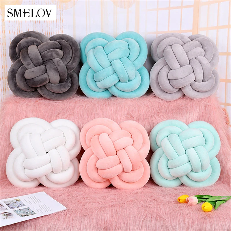

30cm Plush Handmade knotted cushion ball knot pillow chair bed backrest cushion bedroom office decortion Pillows birthday gifts