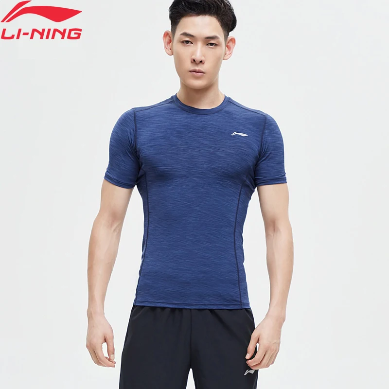 

Li-Ning Men Training Series Tights Base Layer 90% Polyester 10% Spandex Breathable LiNing Tight Fit Tee AUDP029 MTS3087