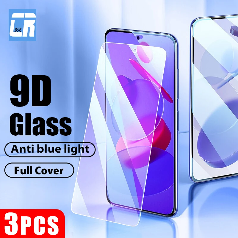 

1-3Pcs Anti Blue Light Tempered Glass for Xiaomi Redmi Note 12R 11 10 Pro Max 10s 11t 9 9s 8 9A 9C 9T 10T Screen Protector Glass