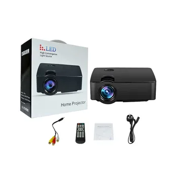 

E08S Mini Portable Projector 200 Lumen 800 x 480 Full HD LED Video Home Cinema IR Remote Control Wired Same Screen