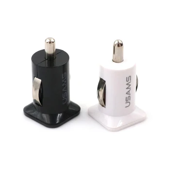 

Black White Mini Charger Adapter 12V Power Adapter Random Color Universal Car Truck Dual 2 Port USB