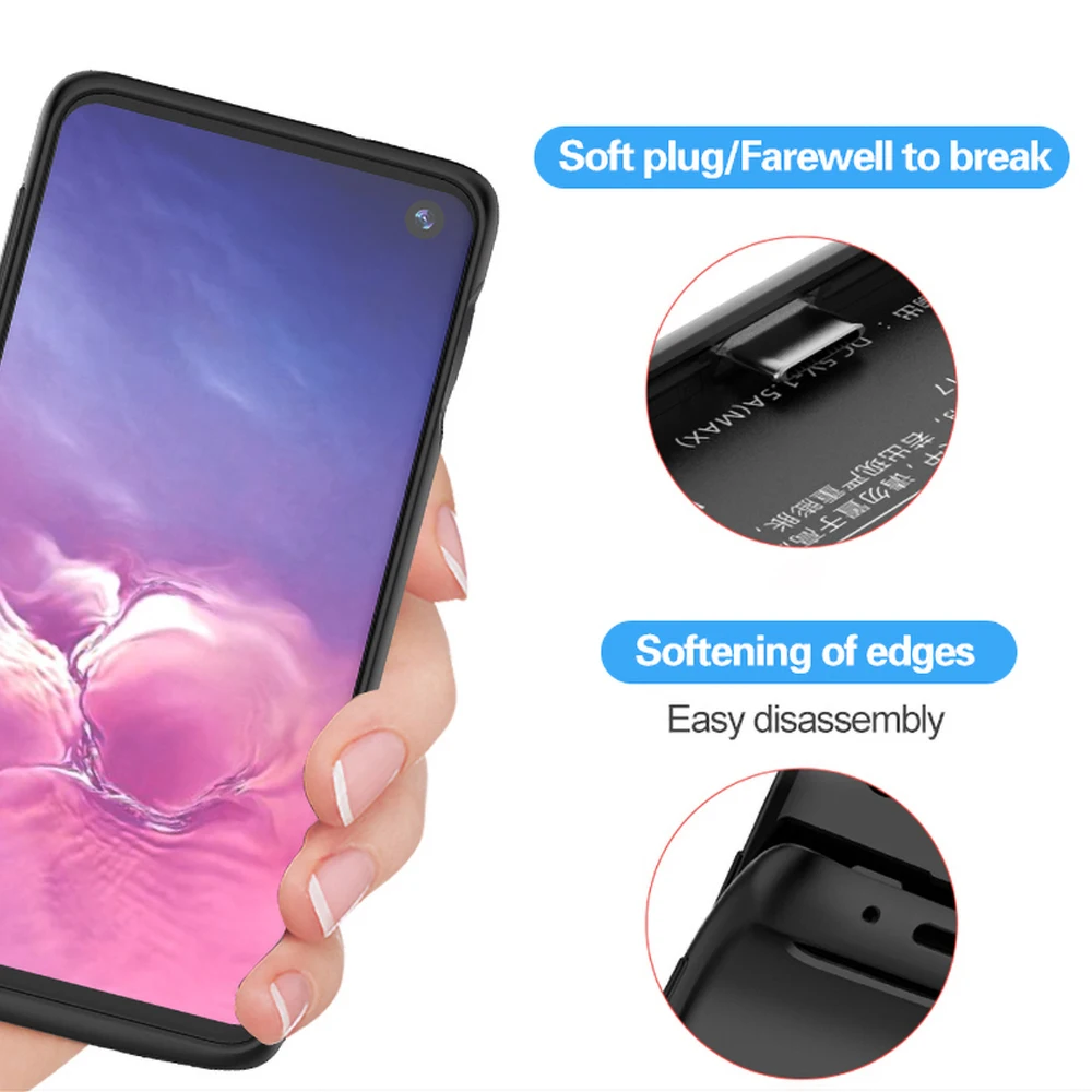 Чехол для зарядного устройства для samsung Note 9 Note 10+ чехол для зарядного устройства 5000 мАч для Galaxy S8 S9 Plus чехол для аккумулятора с зажимом