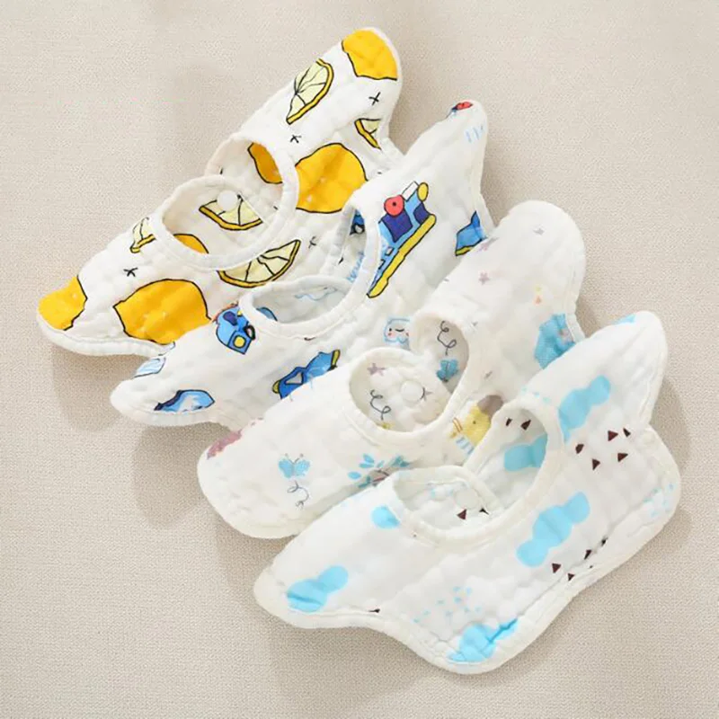 Baby Bib Newborn Bandana Bibs Printing  burp cloth feeding gauze Baberos cotton Flower 360 Bibs Comfortable YJM011