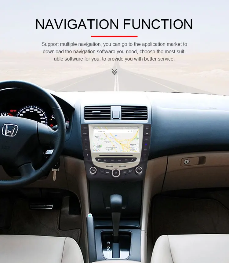 Perfect TOPBSNA Android 9.0 Car DVD Multimedia Player for Honda Accord 2003-2008 GPS Navigation 2 Din Car Radio Stereo headunit WIFI RDS 9