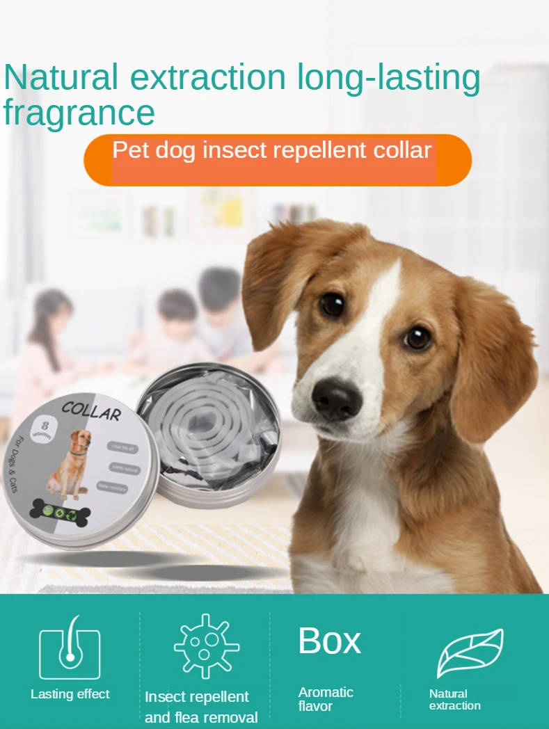 

Retractable Deworming Dog Cat Collar 8 Month Anti Flea and Ticks Prevention Mosquitoes Repellent Collar for Cat Dog Pet Products