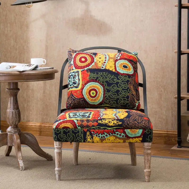 

Retro Nordic Single Sofa Chair, Iron Art Industrial Wind Leisure Chair, American Balcony, Table And Chair, Living Room, Bedroom,