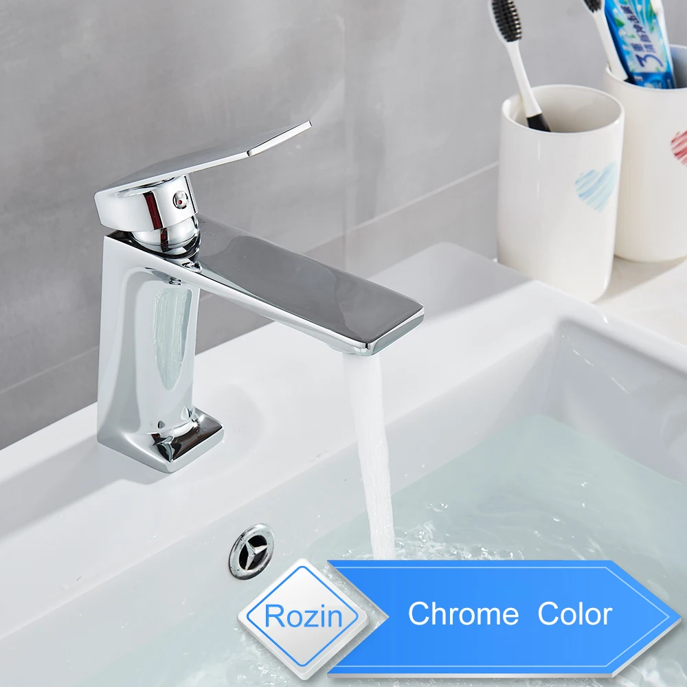 Chrome Color Матовый черный смеситель для раковины для ванной комнаты Torneira Para Banheiro кран для раковины кран на бортике латунный Смеситель для горячей и холодной воды кран - Цвет: Chrome Color