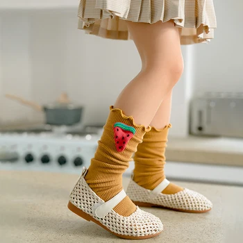 

Toddler Girls Knee High Socks Kids Children Spring Summer Cotton Lace Ruffle Cute Tube Long Sock Baby High Stockings Accessories