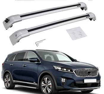 

2Pcs Fit for KIA Sorento 2015-2019 Crossbars Cross Bars Lockable Roof Top Rail Luggage Cargo Carrier Kits - All Silver