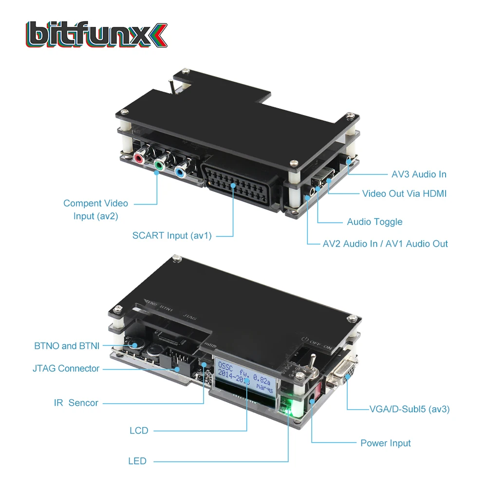  Bitfunx OSSC Open Source Scan Converterc HDMI Converter for Retro Game Console New Package update K