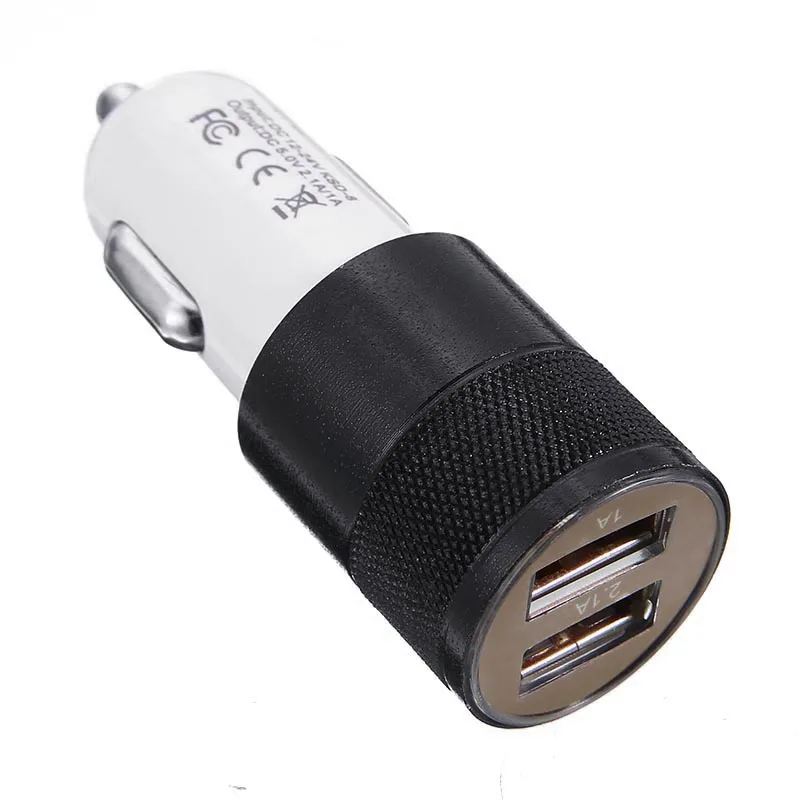 DC 12V 24V Mini Dual 2 Twin Port USB Plug In Car Lighter Socket Charger Adapter Universal For Phone Tablet