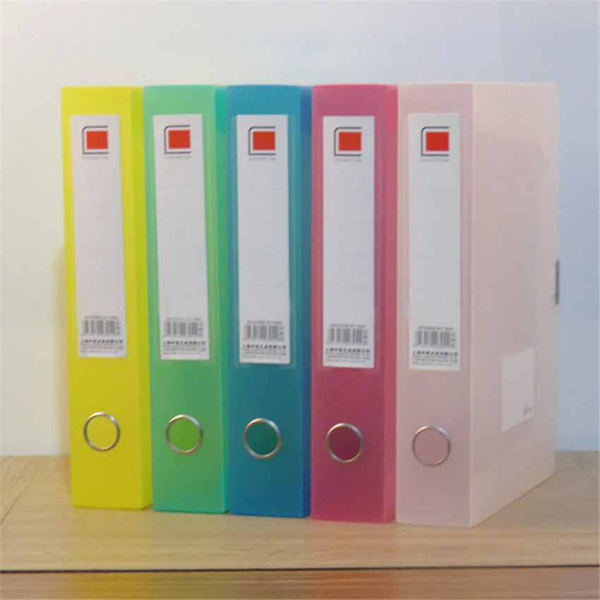 

A4 thickened transparent colorful file box, hard plastic document holder storage box, office school stationery filing supplies