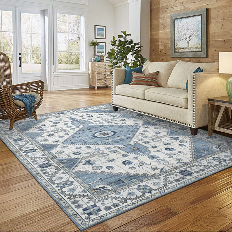 Tappeto blu Vintage campagna americana soggiorno tappeto etnico tovaglietta  tappeto persiano tappeto per arredamento camera da letto tappeto per la