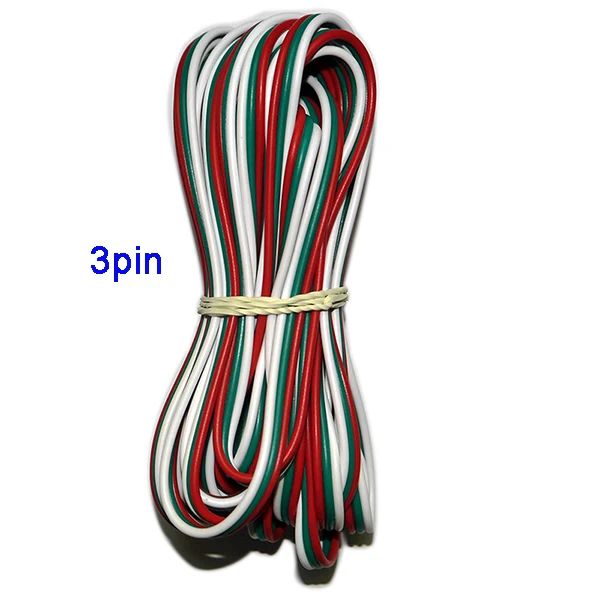 5 штук в упаковке, м 2pin 3pin 4pin 5Pin 6pin 22 AWG расширение электрический провод кабель светодиодный разъем для 5050 3528 Светодиодный Stirp светильник - Цвет: 3pin