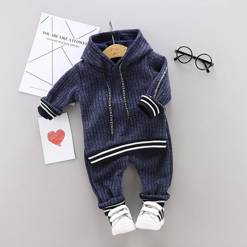 Autumn New Baby Boys Clothes Children Clothing Sets Casual Boys Hooded Sweatshirt+Pants 2Pcs Toddler Clothes Suit - Цвет: 3