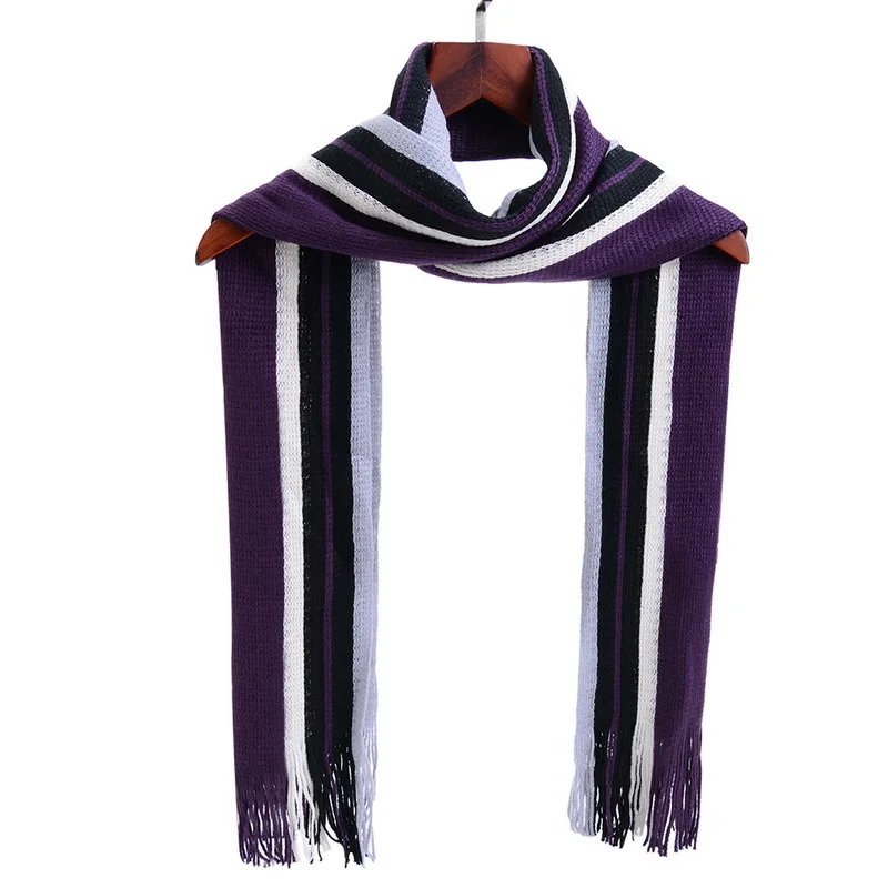 HEFLASHOR Зимний дизайнерский шарф, мужской полосатый хлопковый шарф, Мужская брендовая шаль, вязанный кашемировый полосатый шарф с кисточками
