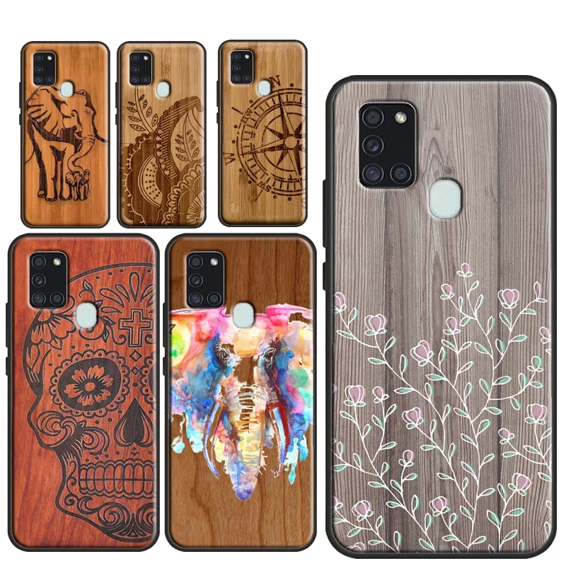 

Bamboo Wood Pattern Skull Print Case For Samsung Galaxy A21S A20e M21 M31 A11 A01 A51 A71 A50 A70 A30S A31 A10 A40 A7 2018