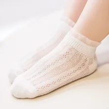 Летние детские носки, детские короткие носки, новые ультратонкие дышащие впитывающие пот сетчатые чулки, носки для малышей