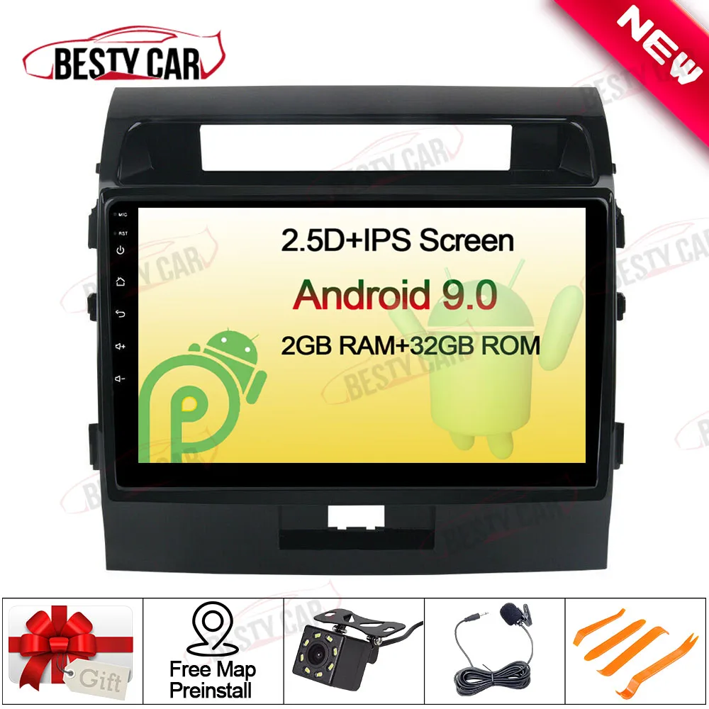 9 &quotAndroid 0 автомобильный мультимедийный плеер стерео радио gps навигация для Toyota LAND