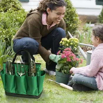 

Portable Garden Tool Bag Outdoor Indoor Hand Bag Garden Tool Kits Oxford Pockets Storage Carrier Pruning Scissor Bag Holder Case