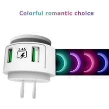 2 Порты и разъёмы USB Зарядное устройство Ночной светильник в случае если у вас возникают какие-либо Светодиодная лампа Яркость Регулируемый Великобритании ЕС США 5V 2.4A адаптер Портативный Tarvel телефон Зарядное устройство
