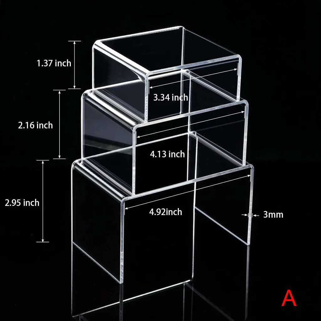 6 шт. прозрачный акриловый дисплей, стояки для ювелирных изделий, стояк, полка, витрина, приспособление, ювелирный дисплей, стоячий дисплей, стойка для шкафа