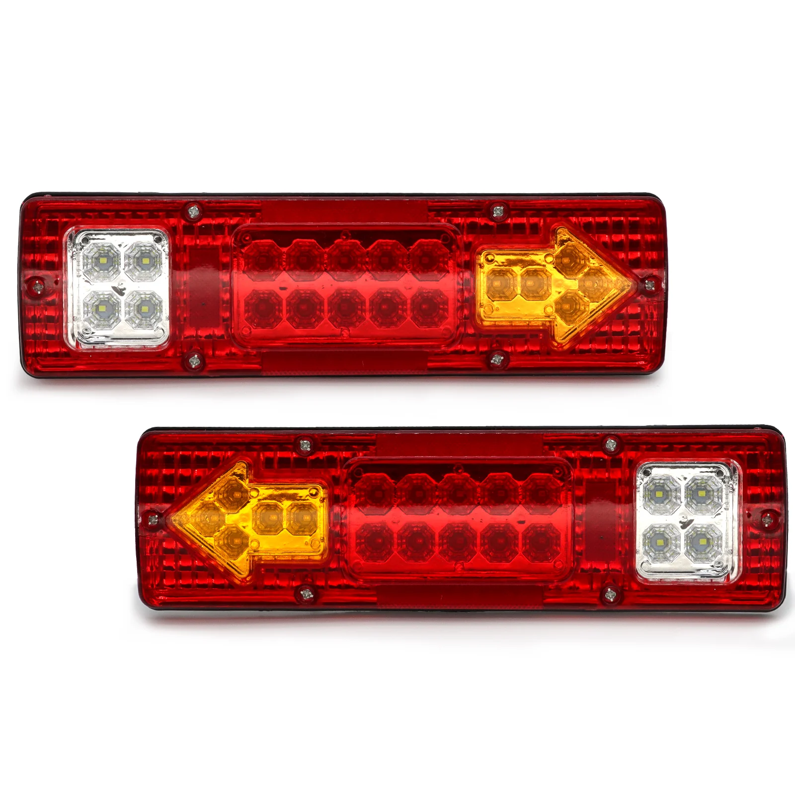2PCS 19 LED Car Truck Trailer Tail Lights Turn Signal Reverse Brake Rear Lamp 