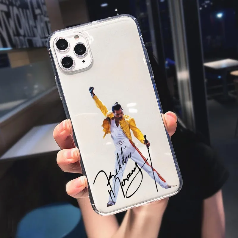 Freddie Mercury Queen band Phone Case For iPhones 12 mini 12 Por 11 Pro Max SE 2020 6s 7 8 Plus XS Max XR X Soft Silicone Cover