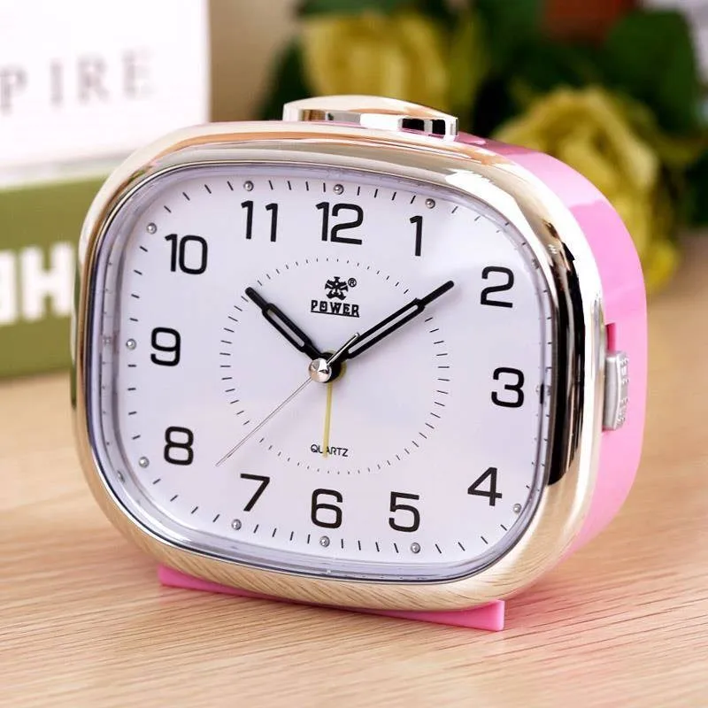 

Fashion Small Night Lamp Bedside Silent Alarm Clock Music Creative Simple Students Children Bedroom Modern Square Table Clock