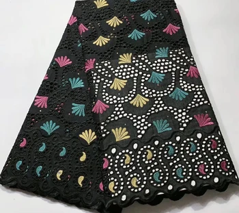 

Pure Cotton Design Swiss Voile Lace In Switzerland African Dry Lace Fabric 2019 High Quality Nigerian For Wedding ESH060 BLACK