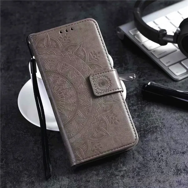 3D тиснение из искусственной кожи с откидной крышкой чехол для samsung Galaxy S5 S6 S4 S3 S7 край мини S8 S9 плюс A3 A5 A8 Note 4 3 8 сумка чехол - Цвет: Серый