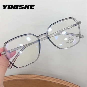 

YOOSKE Blue Light Computer Glasses Women TR90 Spectacle Eyeglasses Frames Ladies Vintage Transparent Optical Myopia Frame