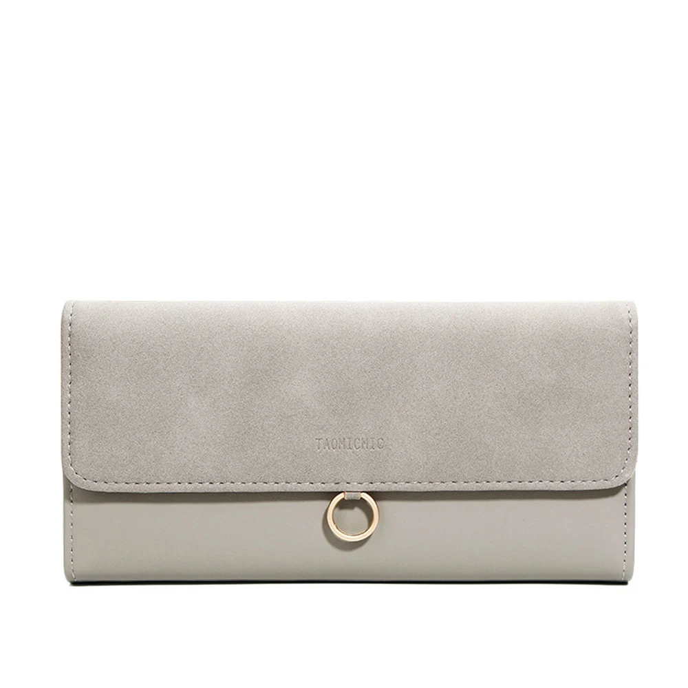 

Women Wallet Scrub Faux Leather Buckle Pendant Wallets Holder Clutch Card Coin Package Lady Purse PU Trifold