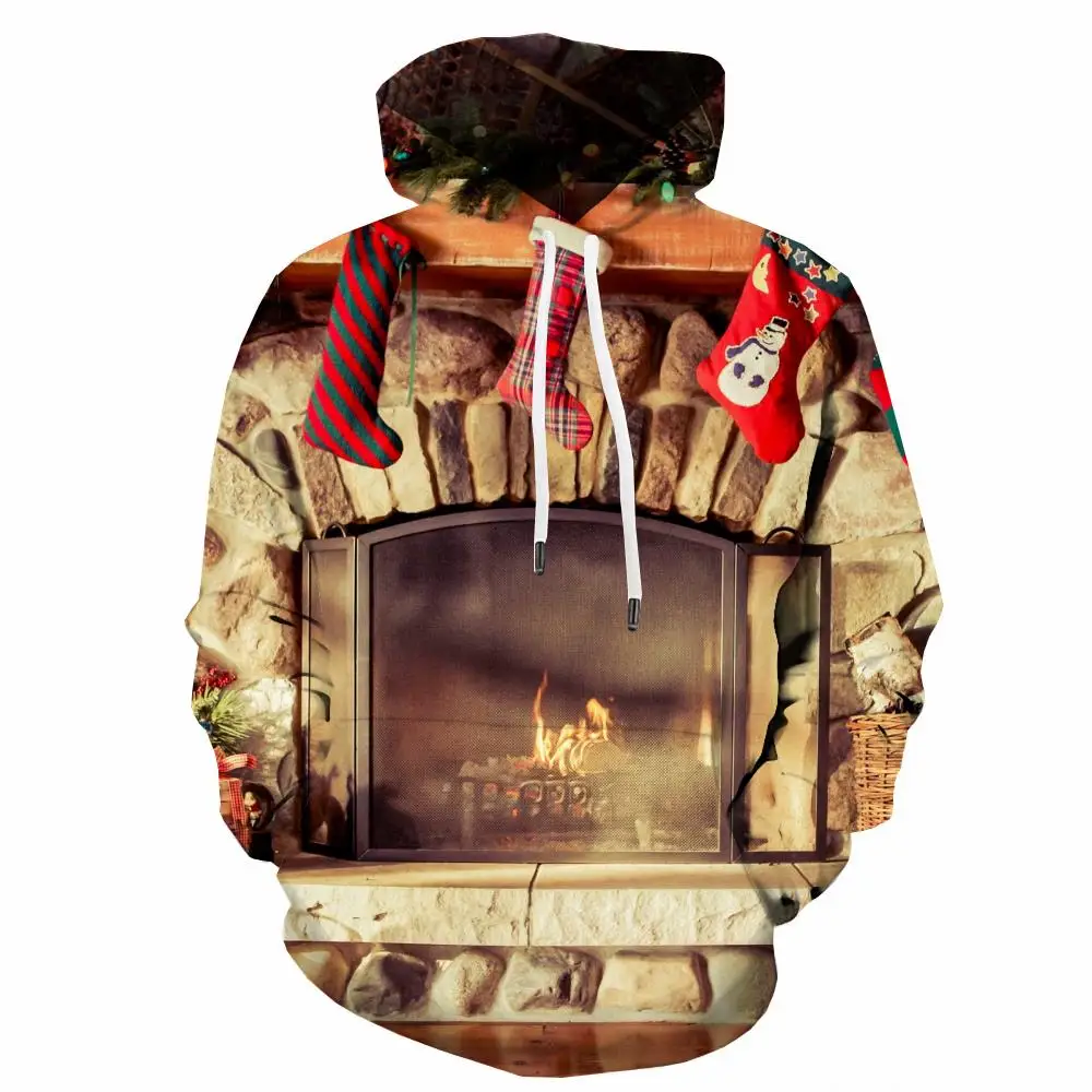 

3d Hoodies Christmas Sweatshirts men New Year Hoody Anime Retro 3d Printed Flame Hooded Casual Mens Clothing Hip Hop Autumn